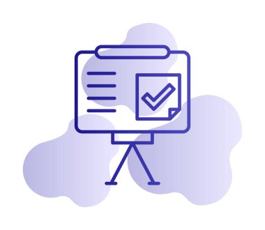 Beyaz arkaplan üzerindeki sunum tamamlanmış vektör illüstrasyonuName