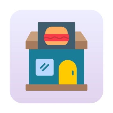  Gıda dükkanı web simgesi, vektör illüstrasyonu