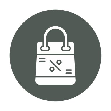 İndirim ve alışveriş çantası vektör çizgisi simgesi, satış konsepti                       