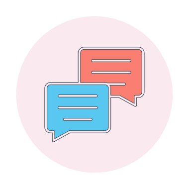 Basit konuşma baloncukları Konuşma simgesi, vektör illüstrasyonu