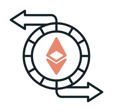 Ethereum Exchange web simgesi, vektör illüstrasyonu. ethereum işareti, kripto para birimi resmi