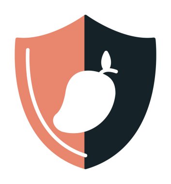 Shield 'in mango meyveli vektör çizimi   