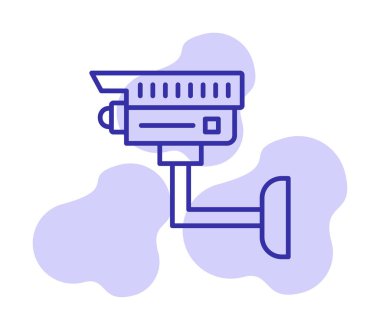 Basit bir CCTV kamera simgesi, vektör illüstrasyonu