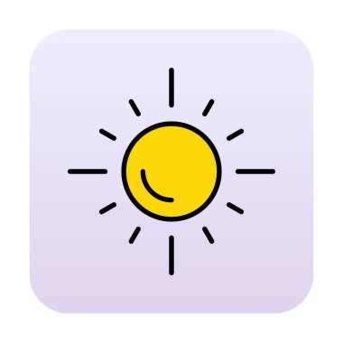 güneş düz simgesi, vektör illüstrasyon tasarımı