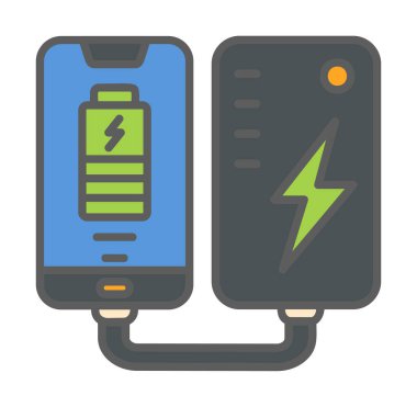 pil simgesi. renk çizgisi çizimi 