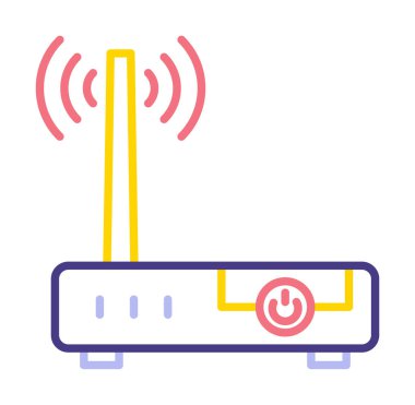 wifi sinyali, Router Aygıt vektör illüstrasyon tasarımı
