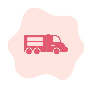 Web ve mobil uygulama tasarımınız için kamyon simgesi vektörü, dağıtım kamyonu logosu konsepti