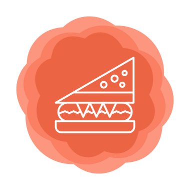 Sandviç simgesi, vektör illüstrasyonu, grafik tasarımı