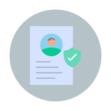 İşaretli işaret simgesi, vektör illüstrasyonlu profil belgesi