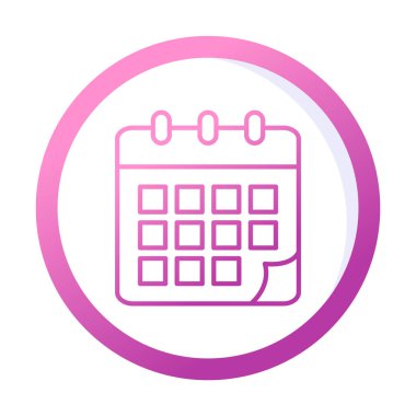 Takvim düzlüğü simgesi, vektör illüstrasyonu 