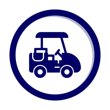 Golf Caddy simgesi, vektör illüstrasyonu