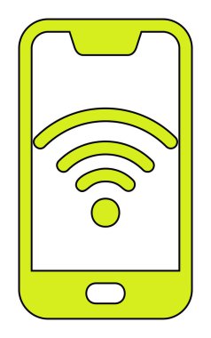 Akıllı telefon kablosuz interneti. Web simgesi basit illüstrasyon