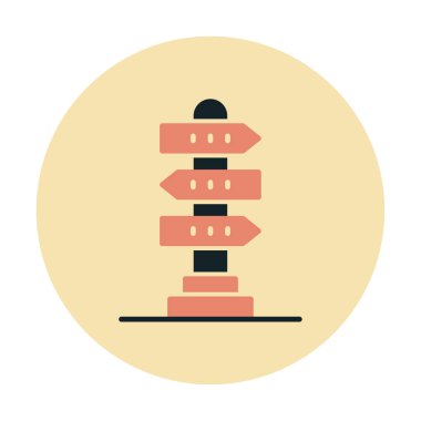 Beyaz arkaplanda yön vektörü illüstrasyonu