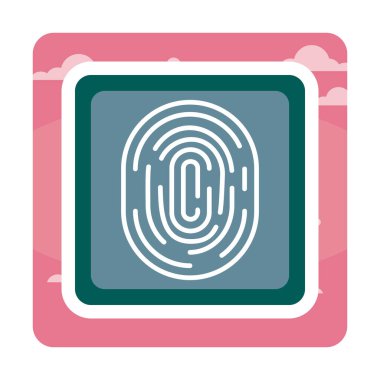 parmak izi ikonu vektör illüstrasyonu