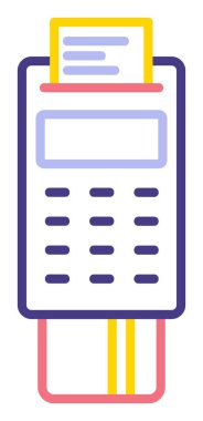 Pos Terminal Düz Simgesi Beyaz Arkaplanda