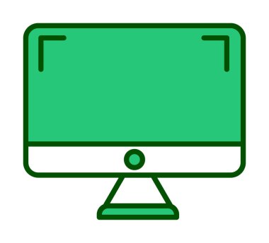 bilgisayar izleme simgesi, vektör illüstrasyonu basit tasarım