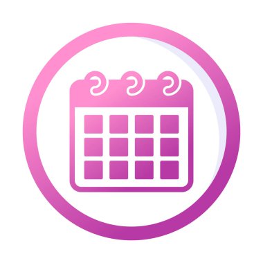 Takvim düzlüğü simgesi, vektör illüstrasyonu 