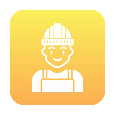 Kask simgesi olan işçiler, vektör illüstrasyonu 