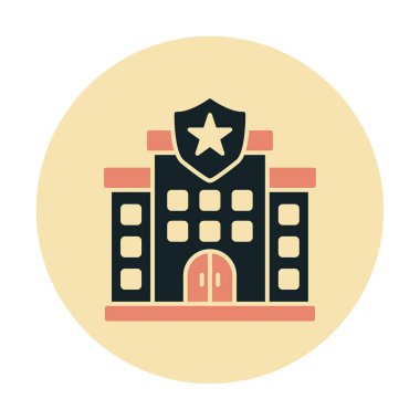 Polis karakolu simgesi, vektör illüstrasyonu basit tasarım