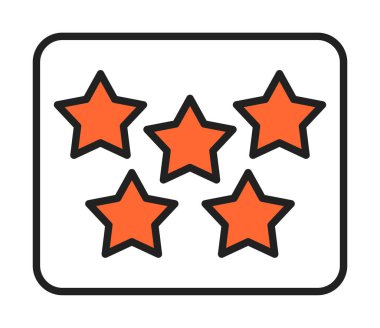 Beş Yıldız derecelendirme konsepti vektör çizimi