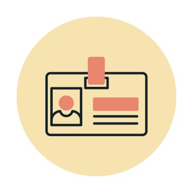 kimlik kartı simgesi, vektör illüstrasyonu basit tasarım