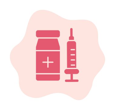 Basit Aşı Simgesi, vektör illüstrasyonu