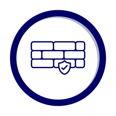 Basit Firewall simgesi, vektör illüstrasyonu