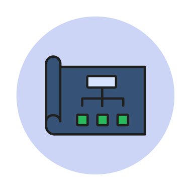 Haftalık İş Planlayıcı Web simgesi, vektör illüstrasyonu 