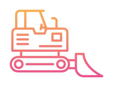 Buldozer simgesi vektör logosu illüstrasyonu