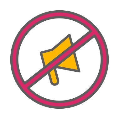 Sessizleştirilmiş simge vektör çizimi