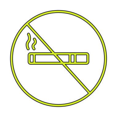 Beyaz arkaplanda sigara içme vektörü illüstrasyonu yok