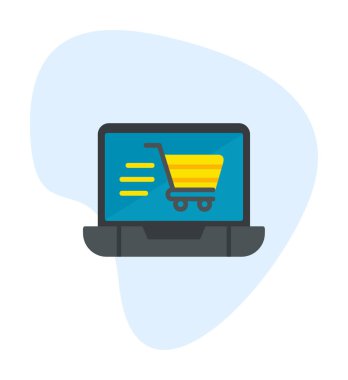 Ekran vektör illüstrasyonunda ticaret simgesi