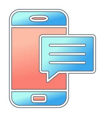 Basit sohbet simgesi, konuşma balonu, vektör illüstrasyonu