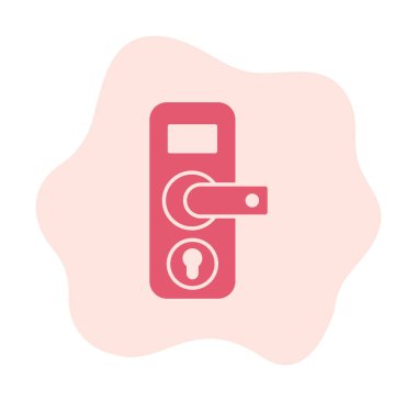 Kapı kolu ve anahtar deliği simgesi, vektör illüstrasyonu 