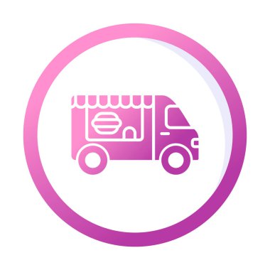 Beyaz arkaplanda yiyecek kamyonu vektör çizimi