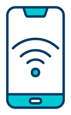 Akıllı telefon kablosuz interneti. Web simgesi basit illüstrasyon