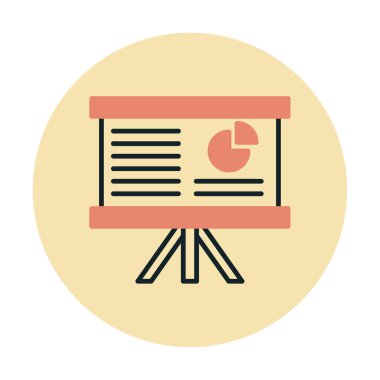 Beyaz arkaplan üzerinde sunum vektörü illüstrasyonunu çalıştır