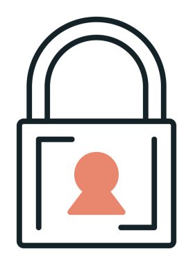 Asma kilit. Web simgesi basit illüstrasyon