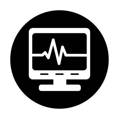 Ecg Okuma simgesi, vektör illüstrasyonu  