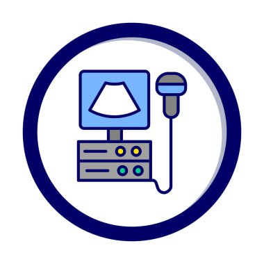 Ultrason Makinesi Web simgesi basit illüstrasyon