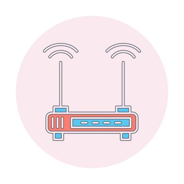 wifi sinyali, Router Aygıt vektör illüstrasyon tasarımı