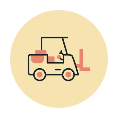 Forklift ikon vektörü. İnce çizgi işareti. izole edilmiş sınır sembolü çizimi