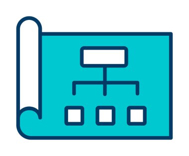 Haftalık İş Planlayıcı Web simgesi, vektör illüstrasyonu 