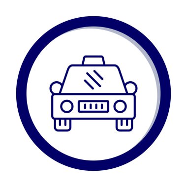 Basit taksi arabası simgesi, vektör illüstrasyonu