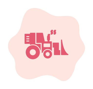 Buldozer simgesi vektör logosu illüstrasyonu