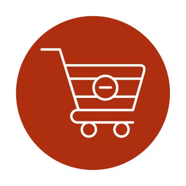 Cart simgesi vektör illüstrasyonunu sil