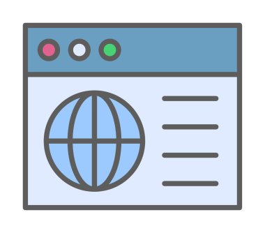 tarayıcı web sayfası simgesi, vektör illüstrasyonu