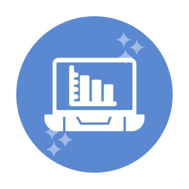 Çevrimiçi Bar Grafik simgesi vektör illüstrasyonu