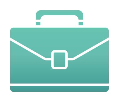 Evrak çantası vektör düz simgesi. İş durumu simgesi, bavul emojisi, vektör illüstrasyonu