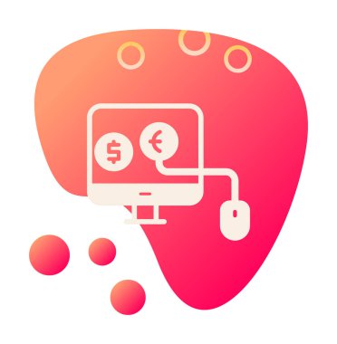 Dolar ve avro para birimi sembollü görüntü simgesi. Avro kazancıyla çevrimiçi para kazanmak.